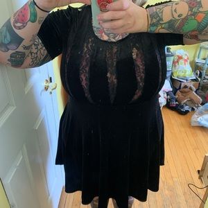 Velvet plus size skater dress